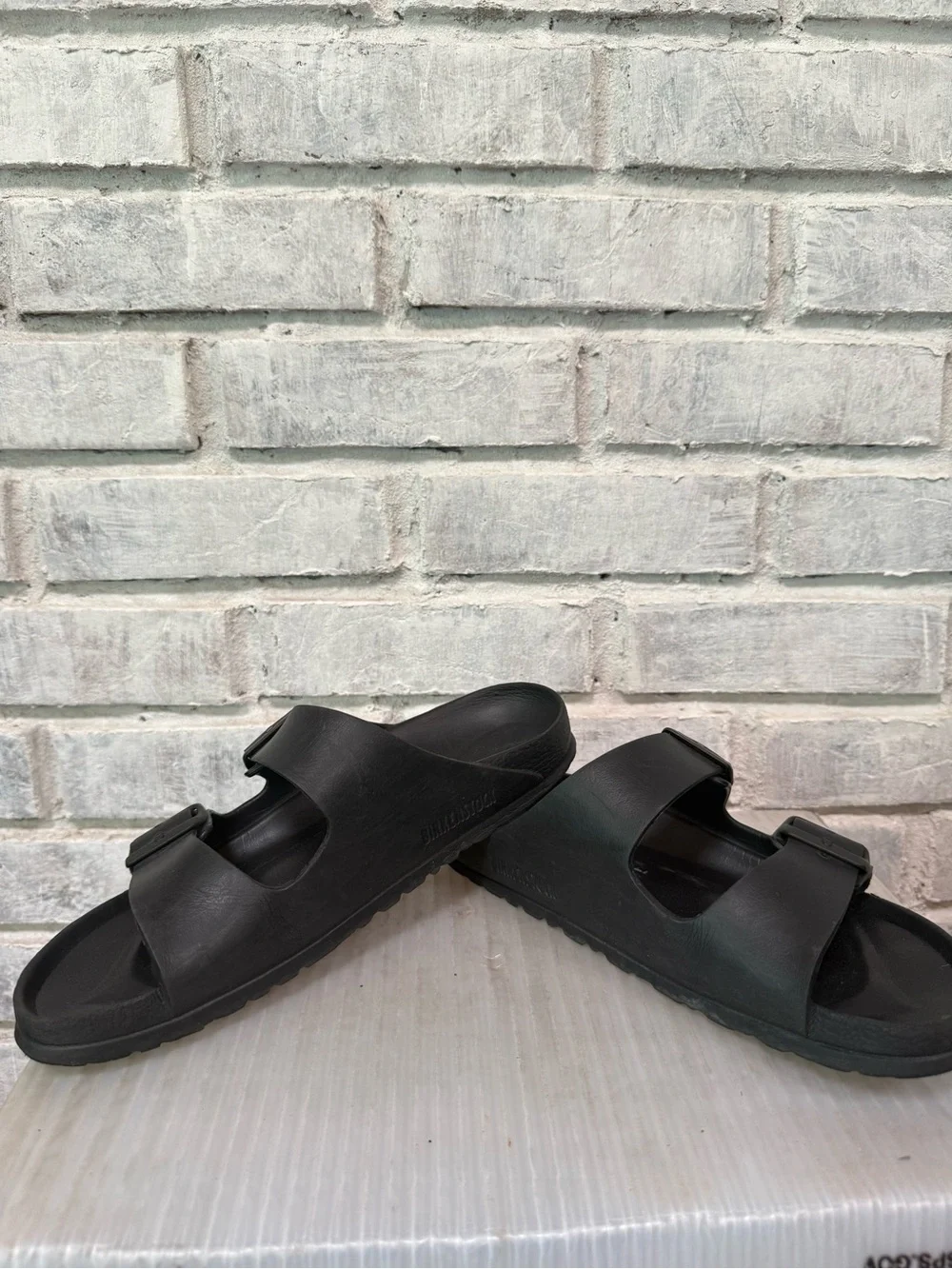 Birkenstock  Black EVA Two-Strap Slide Sandals size 40